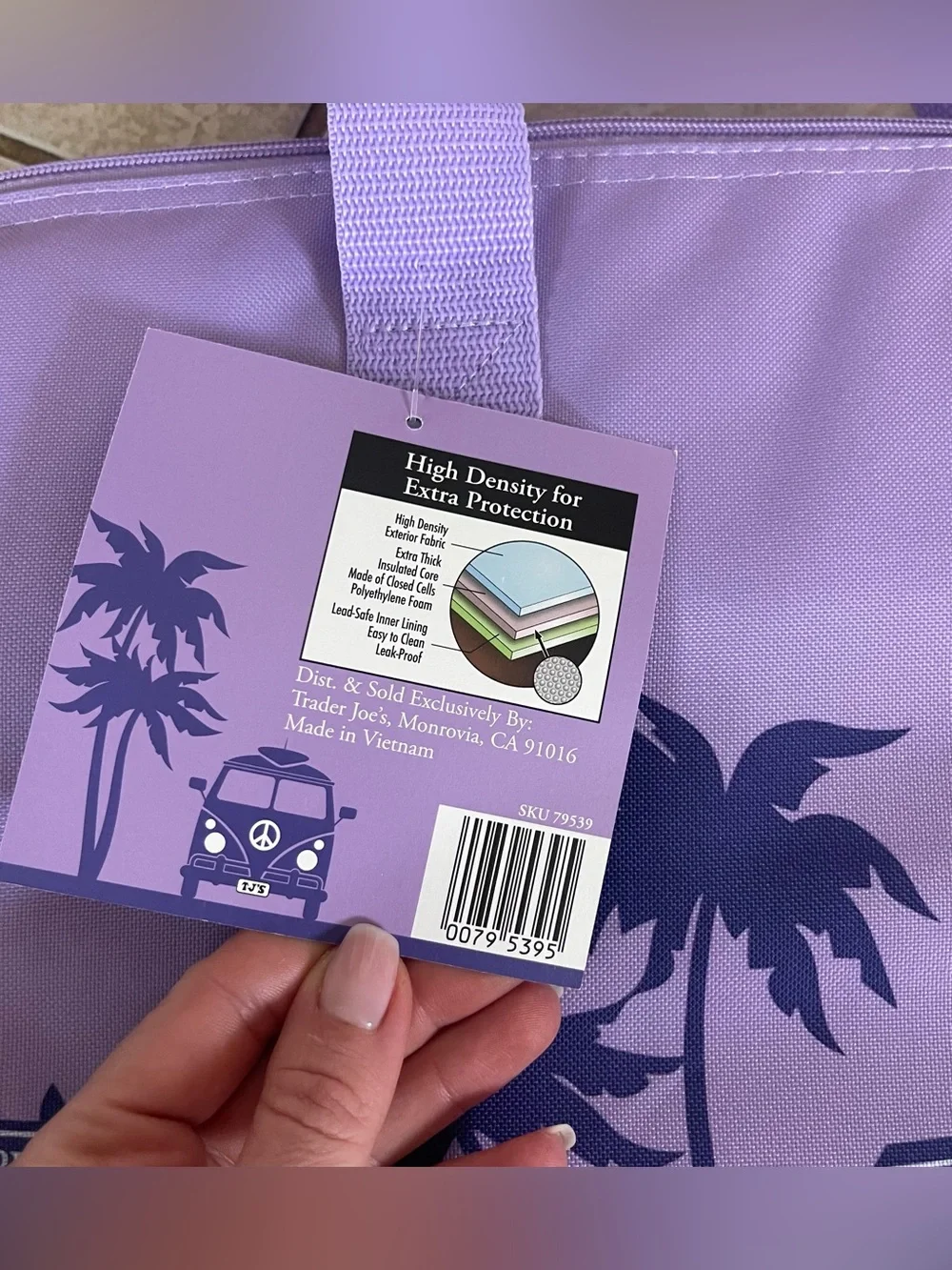Trader Joe's Large 8 Gal Lavender Reusable Insulated Shopping Bag  RARE New‎